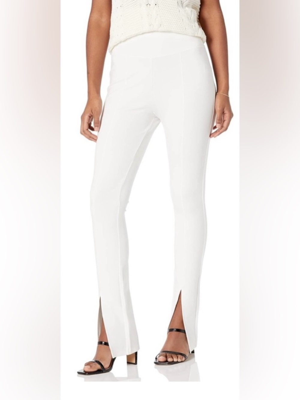 The Drop Uma‎ Ivory High Rise Slit Front Pull On Pant NWT Sz small
